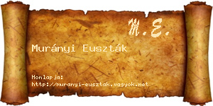 Murányi Euszták névjegykártya
